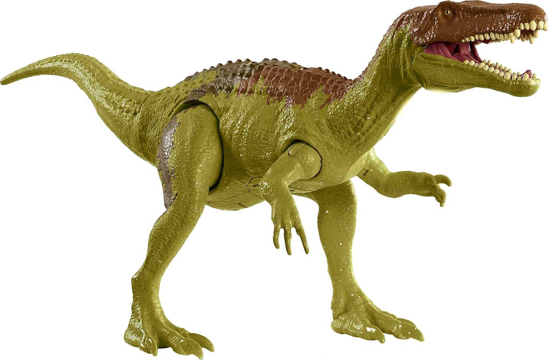 Mattel Jurassic World Camp Cretaceous Roar Attack Baryonyx Limbo Dinosaur Action Figure Toy with Strike Feature and Sounds