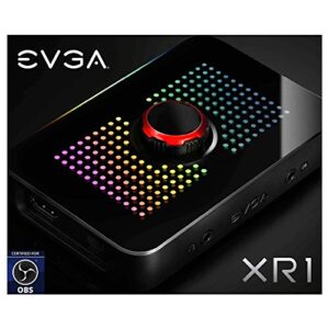 EVGA XR1 Capture Card, Certified for OBS, USB 3.0 Capture Device, 4K Pass Through, ARGB, Audio Mixer, PC, PS5, PS4, Xbox Series X and S, Xbox One, Nintendo Switch