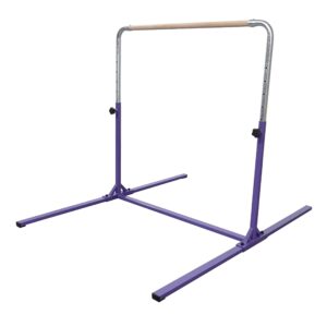 tumbl trak adjustable home jr kip bar, gymnastics training bar for home and gym, purple