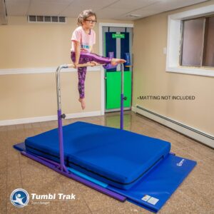 Tumbl Trak Adjustable Home Jr Kip Bar, Gymnastics Training Bar for Home and Gym, Purple