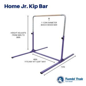 Tumbl Trak Adjustable Home Jr Kip Bar, Gymnastics Training Bar for Home and Gym, Purple