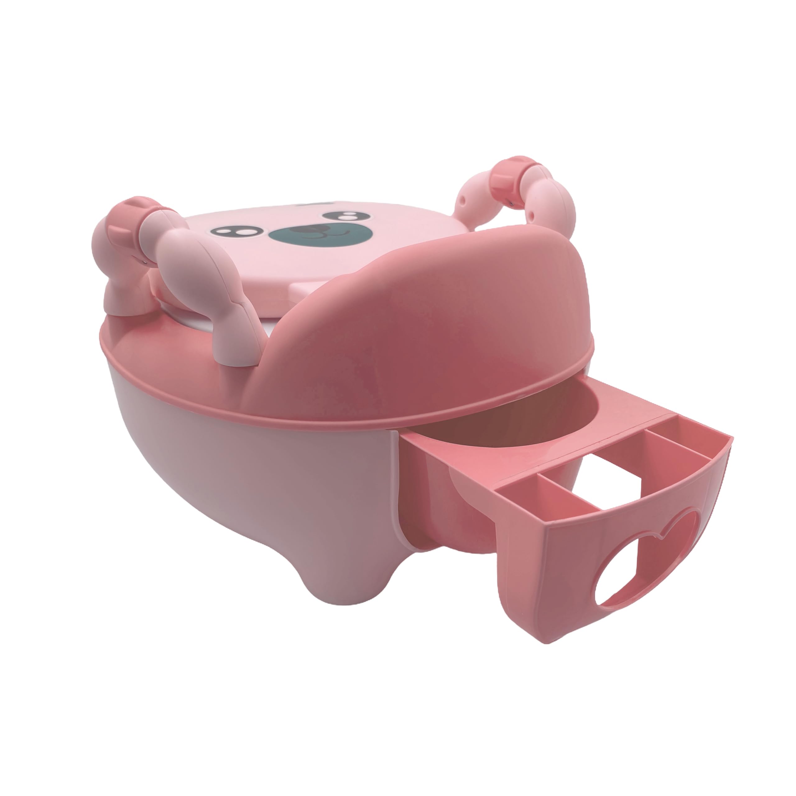 HTTMT- Baby Kids Pink Bear Portable Potty Training Toilet Seat With Pad Toddler Lovely Toilet Comfortable Soft Seat Stool Chair [P/N: ET-BABY003-PINK]