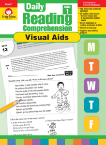 daily reading comprehension visual aids, grade 1