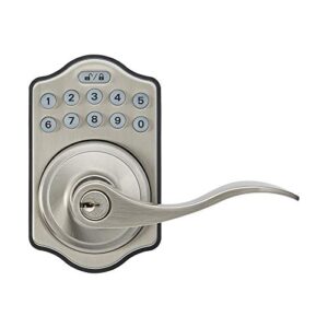 Amazon Basics Electronic Keypad Entry Lever Door Lock, Satin Nickel, 7.83 cm x 12.91 cm