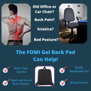 FOMI Premium All Gel Orthopedic Back Cushion | Upper and Lower Thoracic Support Pillow for Wheelchair, Car, Office, Kitchen Chair | Sciatica, Tailbone Pain Relief | Lumbar Backrest and Posture Aid