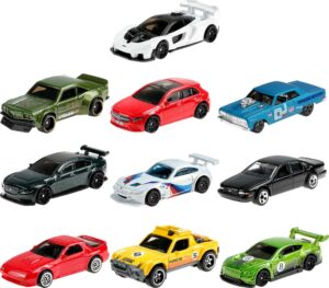 hot wheels nightburnerz 10 pack mini collection, 1:64 scale super speeders for night driving each with authentic sculpt, gift for collectors aged 3 & up [amazon exclusive]