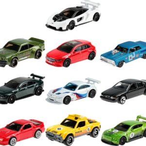 Hot Wheels Nightburnerz 10 Pack Mini Collection, 1:64 Scale Super Speeders for Night Driving Each with Authentic Sculpt, Gift for Collectors Aged 3 & Up [Amazon Exclusive]