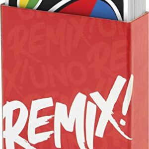 Mattel Games UNO Remix Card Game for Family Night with Customizable Options & Write-On Cards in Storage Tin for 3-6 Players