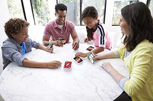 Mattel Games UNO Remix Card Game for Family Night with Customizable Options & Write-On Cards in Storage Tin for 3-6 Players