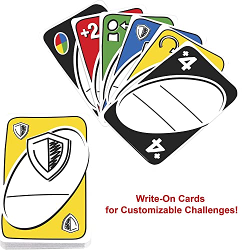 Mattel Games UNO Remix Card Game for Family Night with Customizable Options & Write-On Cards in Storage Tin for 3-6 Players