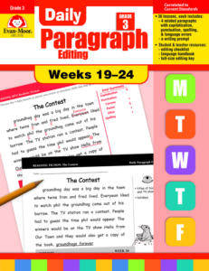 daily paragraph editing, grade 3, weeks 19-24
