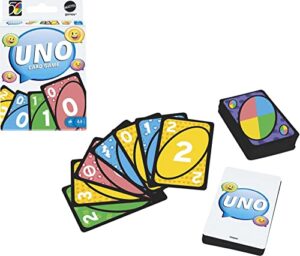 mattel games uno iconic series 2010s era matching card game featuring decade-themed design, 112 cards for collectors, teen & adult game night, ages 7 years & older