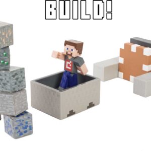 Minecraft Minecart Mayhem Playset With Steve Character Figure, Launching Cart And Accessories, Creation, Exploration And Survival Game For Kids Ages 6 Years And Older