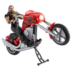 WWE Wrekkin Slam Cycle Motorcycle (10.5 in) with Wheelie Action and 9 breakable parts, with 6-in/15.24-cm Drew McIntyre Basic Action Figures; Gift for Ages 6 Years Old & Up