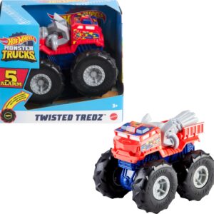 Hot Wheels Monster Trucks Twisted Tredz Vehicles, Creature-Themed 1:43 Scale Toy Truck with Pull-Back Motor & Giant Wheels, Gift for Kids Ages 3 Years Old & Up