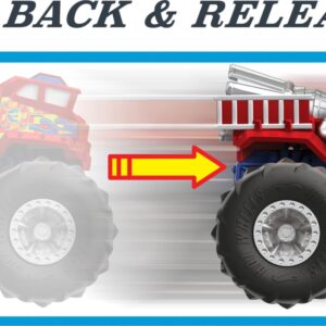 Hot Wheels Monster Trucks Twisted Tredz Vehicles, Creature-Themed 1:43 Scale Toy Truck with Pull-Back Motor & Giant Wheels, Gift for Kids Ages 3 Years Old & Up