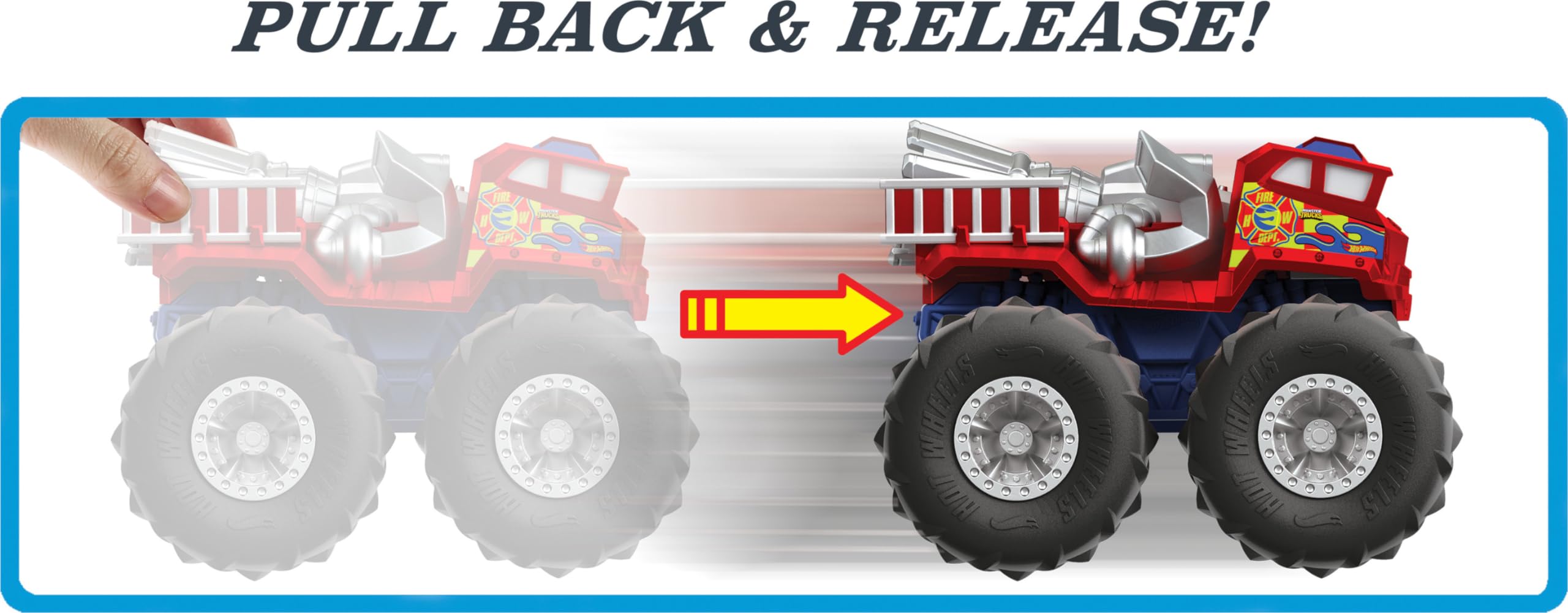 Hot Wheels Monster Trucks Twisted Tredz Vehicles, Creature-Themed 1:43 Scale Toy Truck with Pull-Back Motor & Giant Wheels, Gift for Kids Ages 3 Years Old & Up