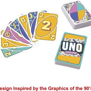 Mattel Games UNO Iconic Series 1990s Matching Card Game Featuring Decade-Themed Design, 112 Cards for Collectors, Teen & Adult Game Night, Ages 7 Years & Older