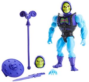 masters of the universe origins deluxe skeletor action figure, 5.5-in battle character for storytelling play and display, gift for 6 to 10-year-olds and adult collectors