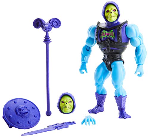 Masters of the Universe Origins Deluxe Skeletor Action Figure, 5.5-in Battle Character for Storytelling Play and Display, Gift for 6 to 10-Year-Olds and Adult Collectors