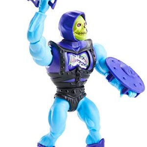 Masters of the Universe Origins Deluxe Skeletor Action Figure, 5.5-in Battle Character for Storytelling Play and Display, Gift for 6 to 10-Year-Olds and Adult Collectors