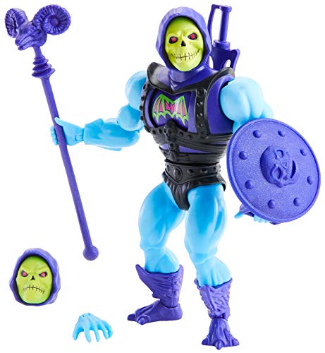 Masters of the Universe Origins Deluxe Skeletor Action Figure, 5.5-in Battle Character for Storytelling Play and Display, Gift for 6 to 10-Year-Olds and Adult Collectors