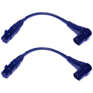 cess-043 xlr right-angle male to straight female microphone extension cable, 2 pack