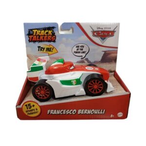 disney cars toys track talkers francesco, 5.5-in, authentic favorite movie character talking & sound effects vehicle, fun gift for kids aged 3 years and older, multicolor