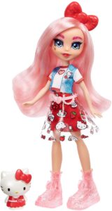 sanrio hello kitty figure & Éclair doll (~10-in) wearing fashions and accessories, long pink hair and trendy outfit, great gift for kids ages 3y+