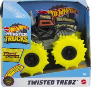 hot wheels monster trucks 1:43 scale rev tredz vehicles with friction motor for kids ages 3 years old & up