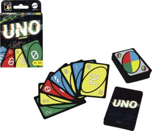 mattel games uno iconic series 2000s matching card game featuring decade-themed design, 112 cards for collectors, teen & adult game night, ages 7 years & older