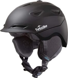 turboske ski helmet snowboard helmet - active ventilation audio compatible snow sports luxury helmet with astm certified safety for men women and youth (l, black)