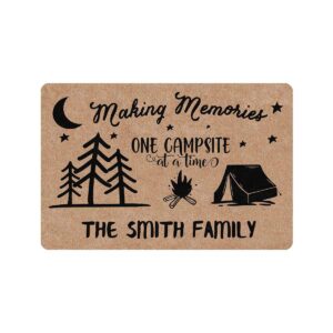 mypupsocks custom mat, personalized text printed doormat making memories campsite at a time door mat rug welcome indoor outdoor decor entrance mat non slip floor mat rug for living room 24x16 inches