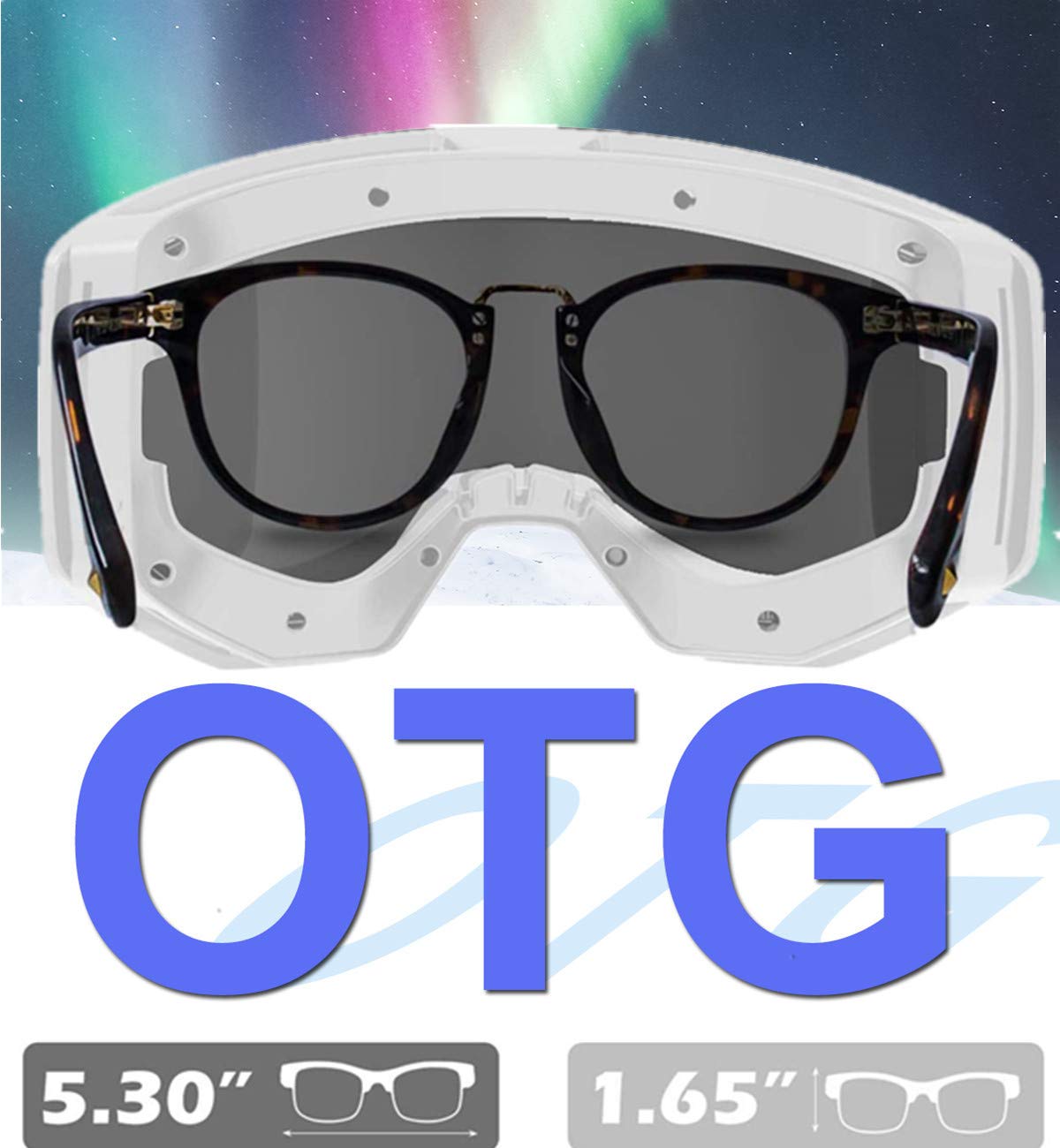 EXP VISION Ski/Snowboard Goggles for Men Women, OTG Snow Goggles Anti Fog UV Protection