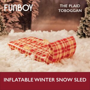 FUNBOY Winter Fun Inflatable Toboggan, Retro Single