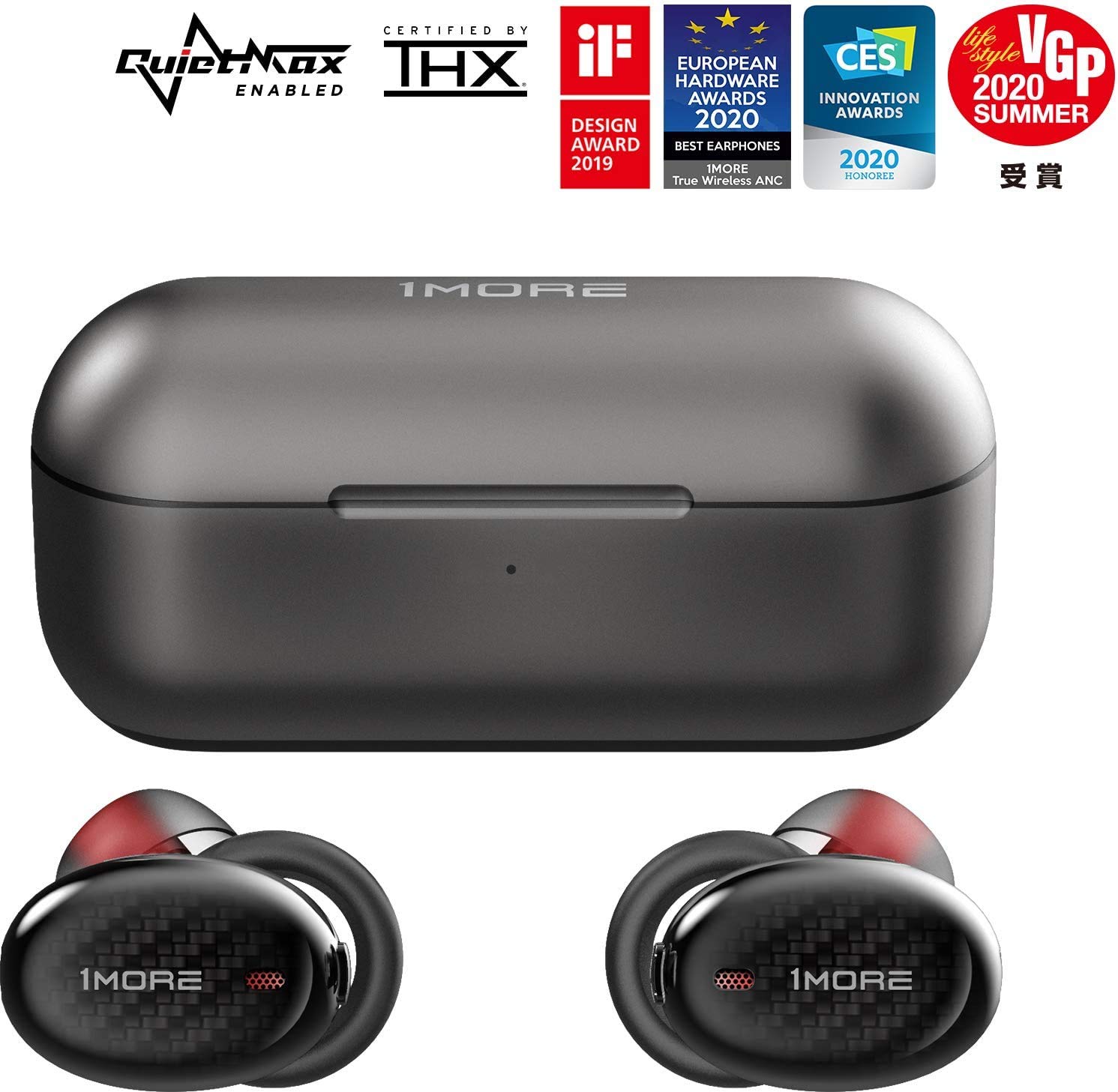 1MORE True Wireless Earbuds Active Noise Cancelling, Hi-Res ENC Bluetooth Earphone, THX Certified Wireless Charging Headphone, 15Mins Fast Charge, 65H