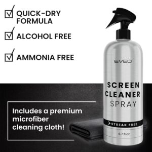 Screen Cleaner Spray - TV Screen Cleaner Spray and Wipe, Computer Screen Cleaner for Electronic Devices: TV, Laptop, iPhone, Ipad, Computer, MacBook- TV Cleaner for Smart TV-Microfiber Cleaning Cloth