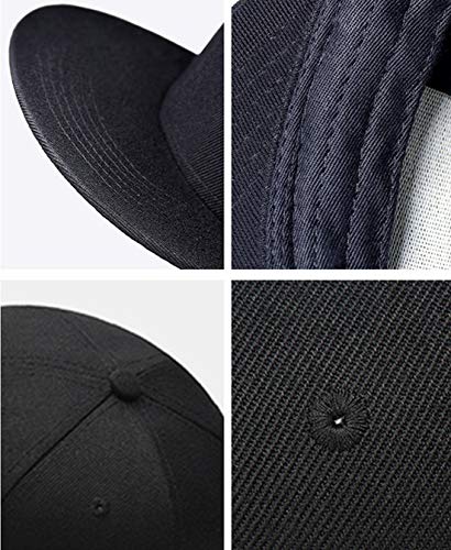 Snapback Hats for Men Baseball Cap Adjustable Flat Bill Trucker Dad Gift Skull Hat Skeleton Hand Snap Backpack Skateboard Hats for Boys Teen Black