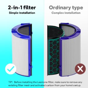 True HEPA+Carbon Filter 1-Pack Replacement for Dyson PH01 PH02 PH03 HP06 TP06 HP07 TP07 HP09 TP09 360° Combi Glass Purifying Fans, Compatible with Dyson Pure Cool Hot Air Puri-fier Part #970341-01