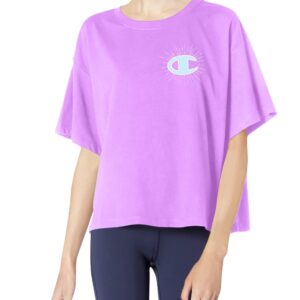 Champion Women's Size Plus Cropped Graphic Tee, Paper Orchid-586788, 2X