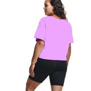 Champion Women's Size Plus Cropped Graphic Tee, Paper Orchid-586788, 2X