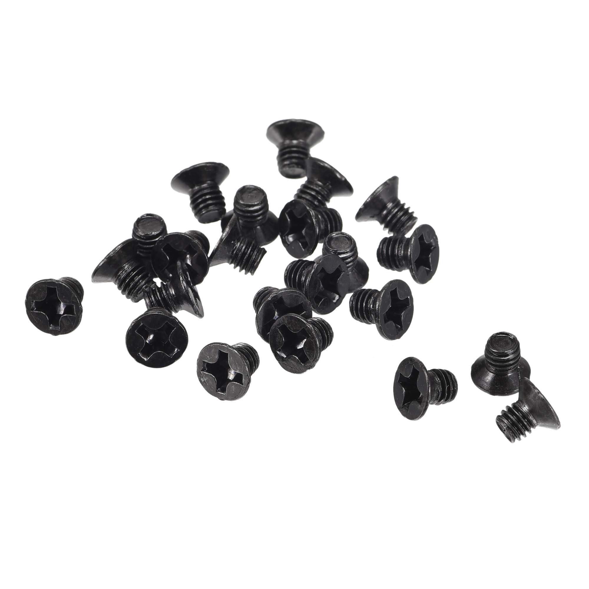 uxcell M3 x 4mm Phillips Screw Fastener Black for Laptop PC TV Fan Switch 150pcs