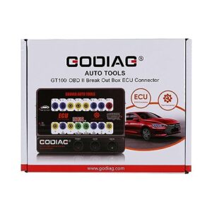 GODIAG GT100 Automotive Tools OBD II Breakout Box ECU Connector with OBD Main Line & Multi-Function Jumper for Check Engine, Support LED Indicator and Lookup