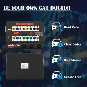 GODIAG GT100 Automotive Tools OBD II Breakout Box ECU Connector with OBD Main Line & Multi-Function Jumper for Check Engine, Support LED Indicator and Lookup