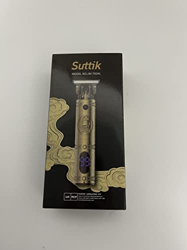 Suttik Professional Hair & Beard Trimmer for Barber, T-Blade Hair Edgers Clippers, Gold Knight Close-Cutting Trimmers, Cordless Clippers for Hair Cutting, Gift for Men