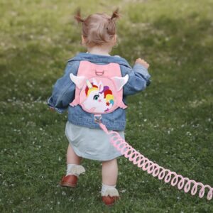 Toddler Harness with Leash + Anti Lost Wrist Link, Accmor Unicorn Toddler Harness Leashes, Child Walking Wristband Assistant Strap Belt for Baby Girls