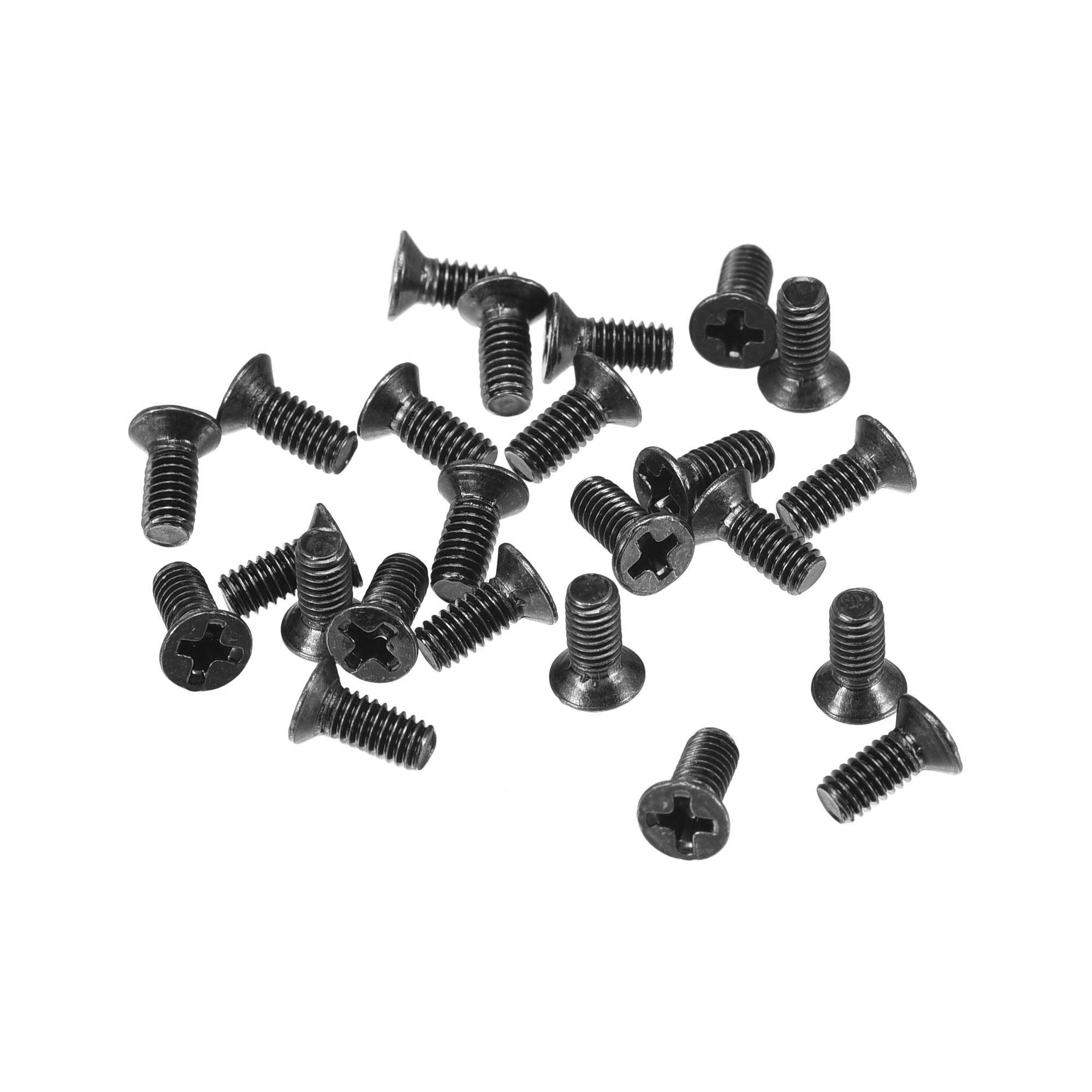 uxcell M2.5 x 6mm Phillips Screw Fasteners Black for Laptop PC TV Fan Switch 500pcs