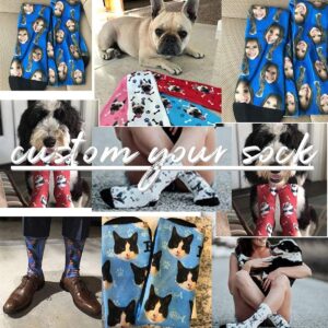 InterestPrint Personalized Face Socks, Custom Picture Photo on Your Own Socks Black, Funny Novelty Socks for Men Dad