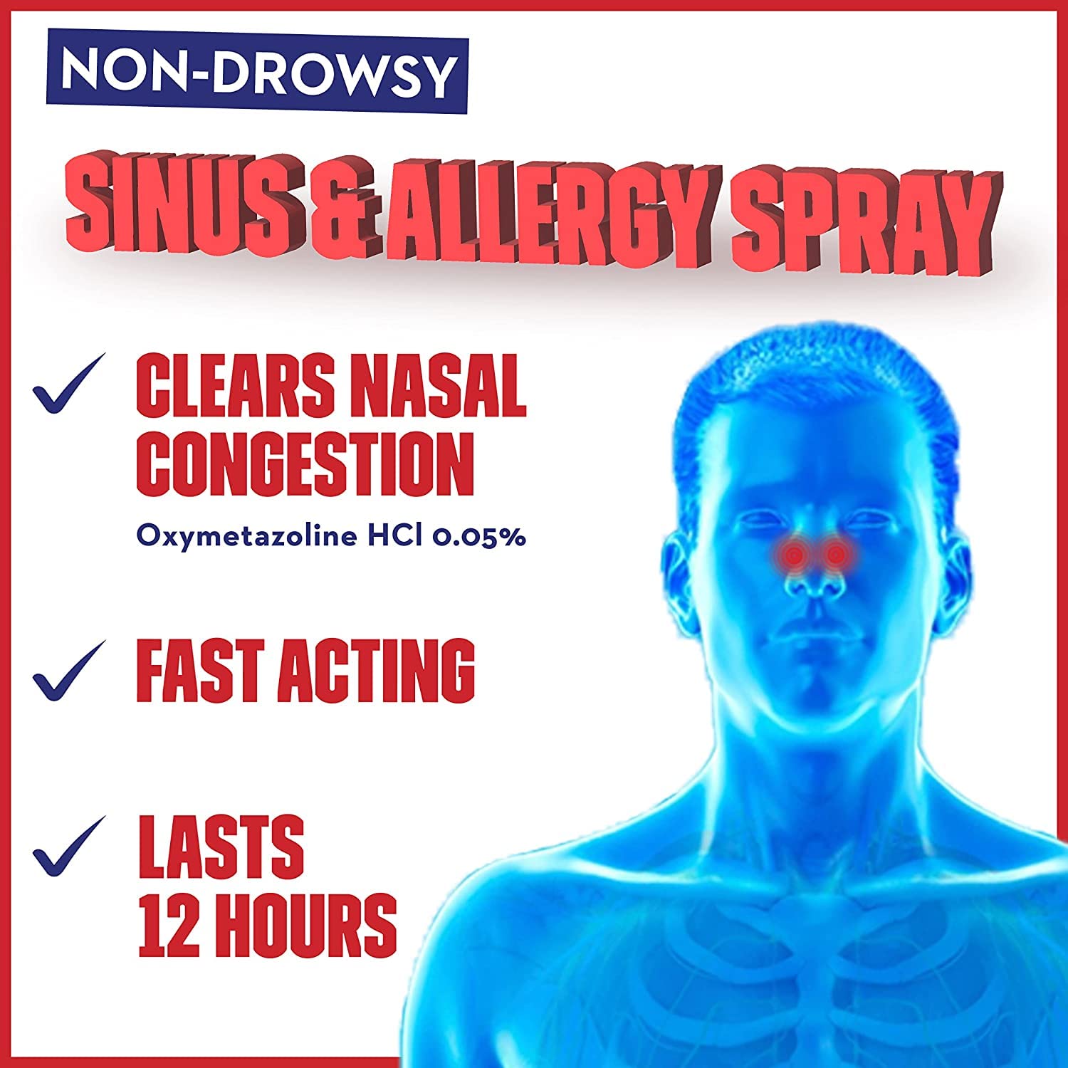 Mucinex Sinus-Max Nasal Spray for Sinus & Allergy, Fast-Acting & Fragrance Free, 12 Hour Severe Nasal Congestion Relief, 0.75 Fl Oz (Pack of 4)