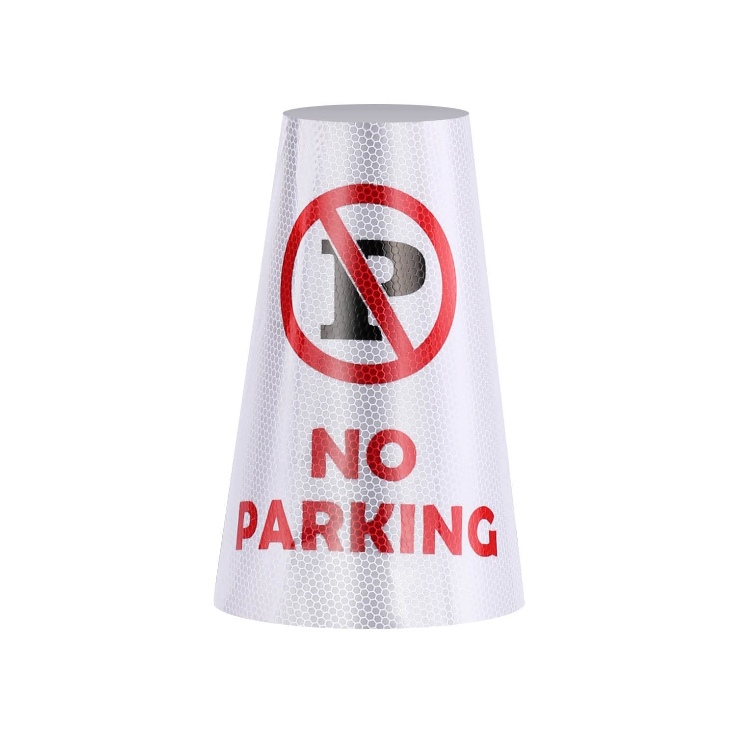 BATTIFE 4 Pack "NO Parking" Reflective Collars Stickers for Traffic Safety Cones, 360° High Visible Signs for Driveway Road Outdoor Use